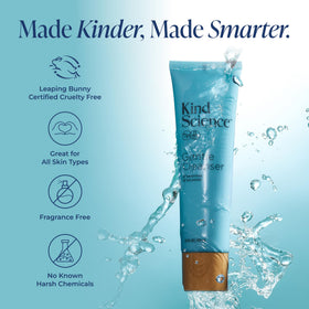 Kind Science 4.5 fl oz bottle next to everyday items showing scale