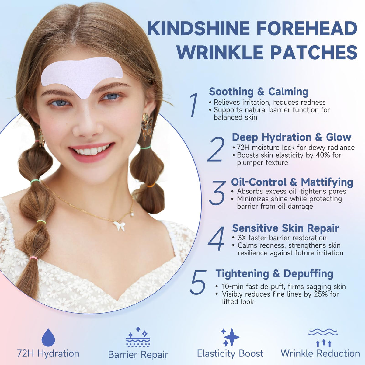 kindshine lavender patch detail highlighting calming extract and soothing effect