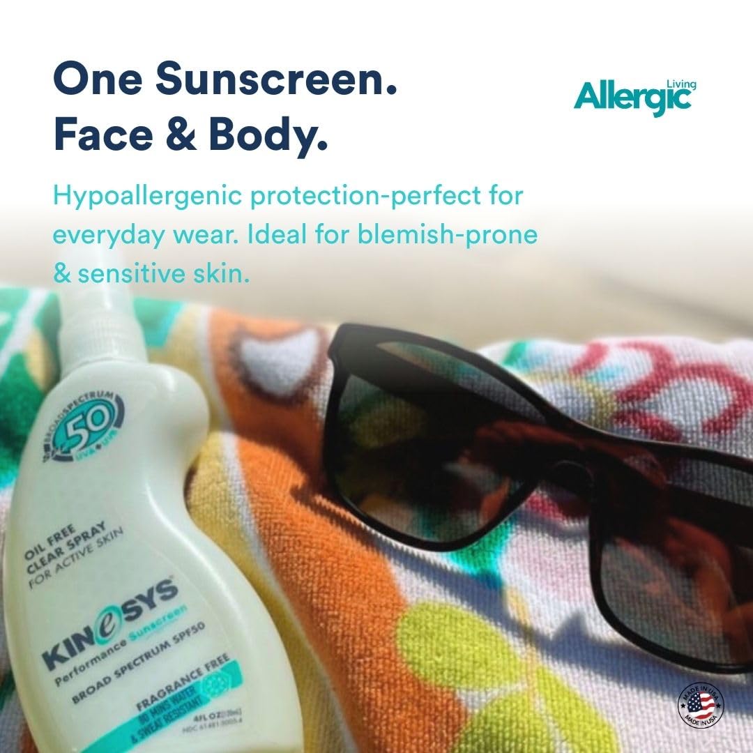 KINeSYS clear sunscreen texture close-up showing non-greasy matte finish benefit
