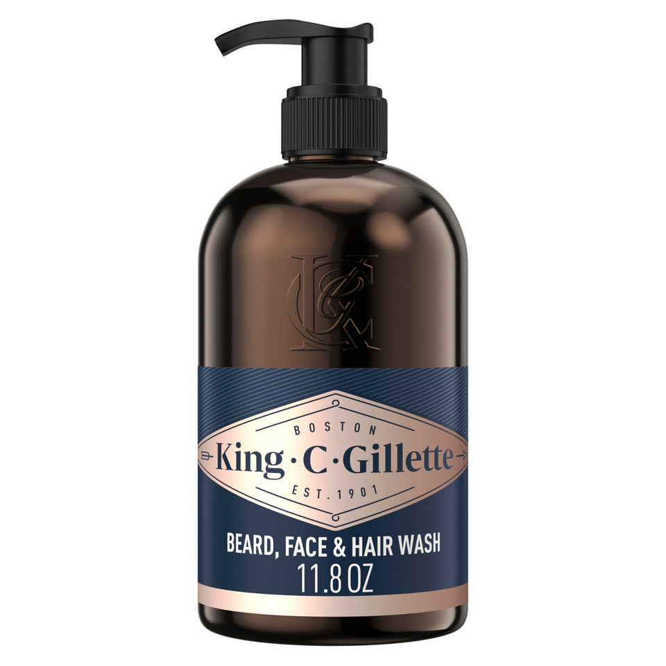 king c. gillette front bottle showing product and easy identification benefit