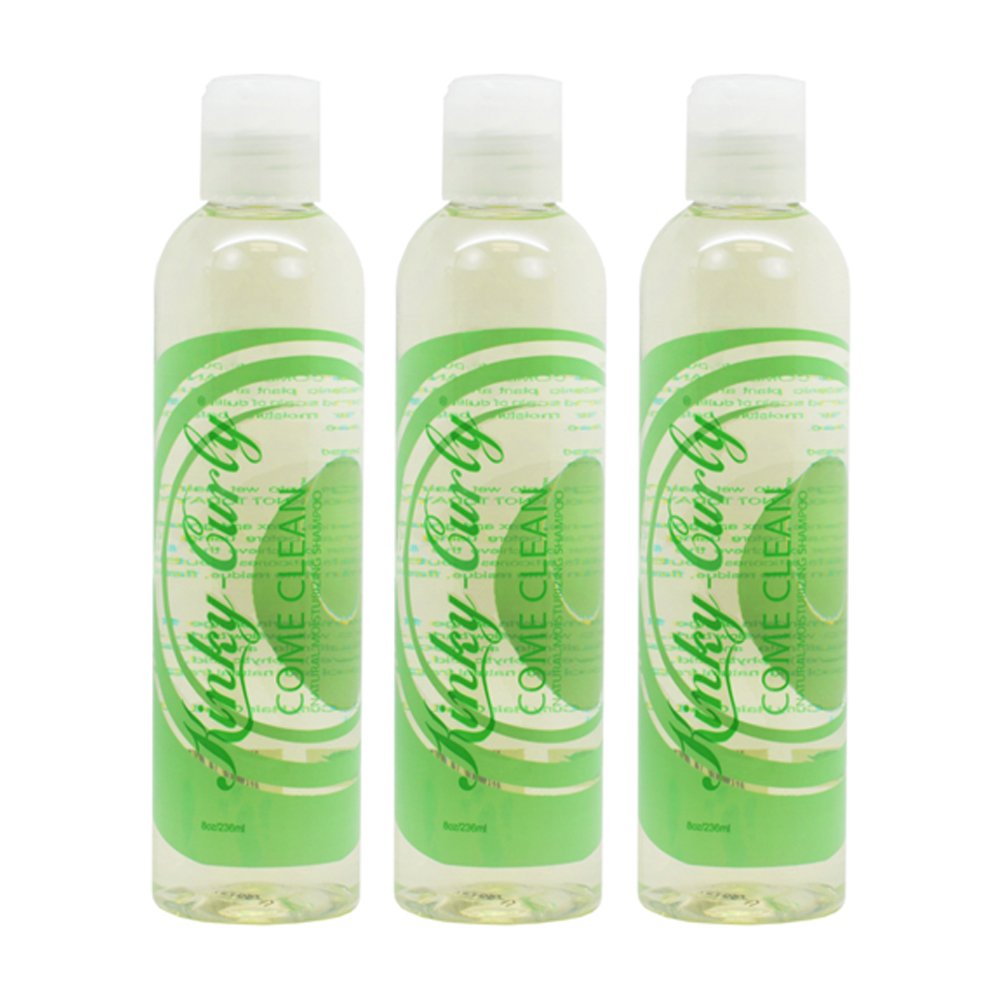 Kinky Curly front bottle showing label and gentle cleansing benefits