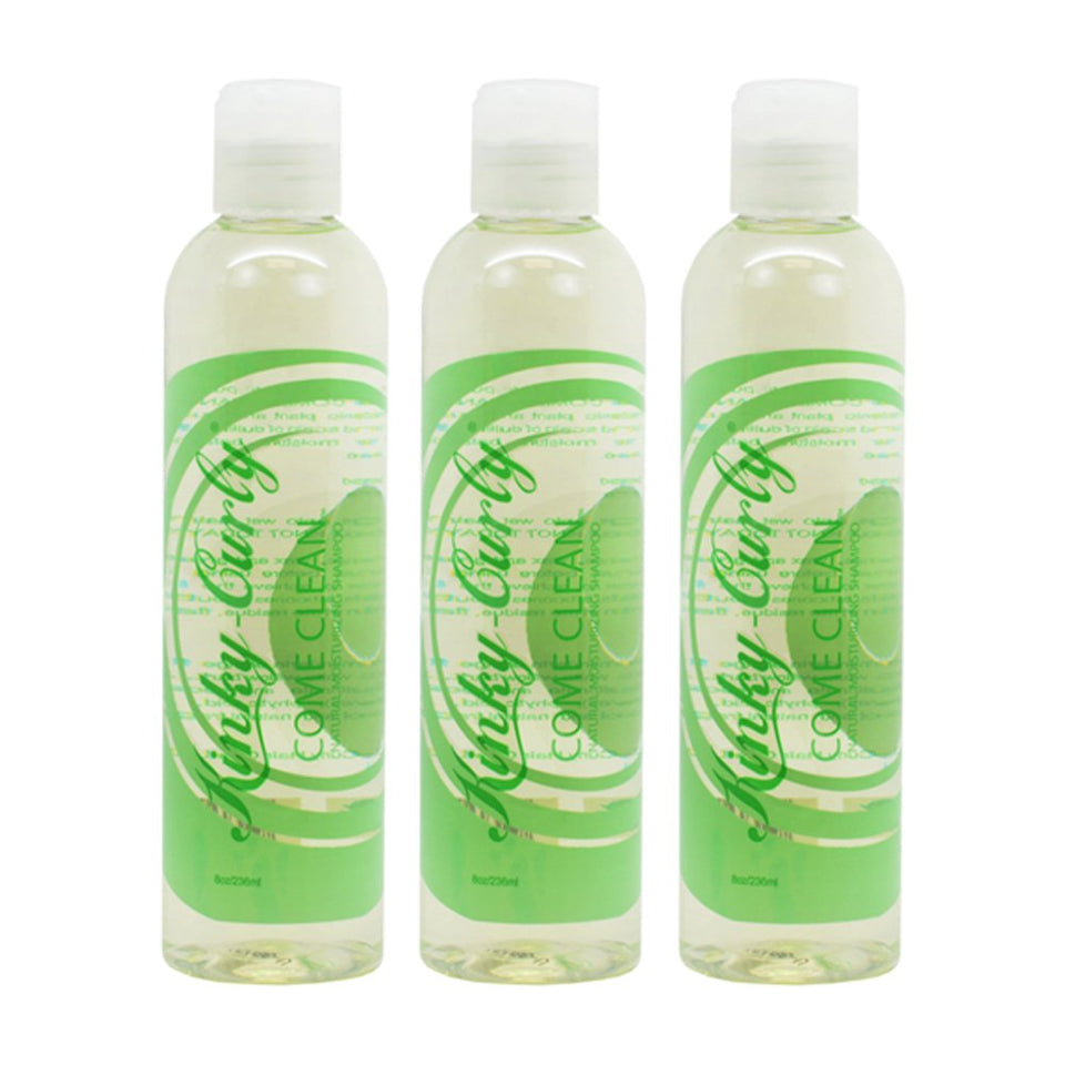 Kinky Curly front bottle showing label and gentle cleansing benefits