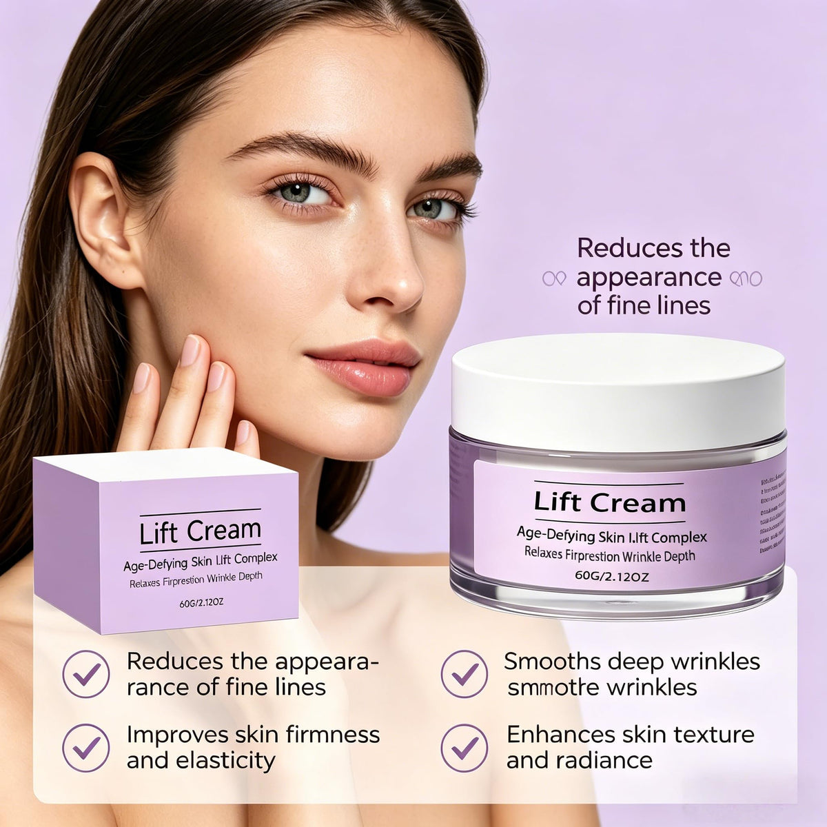 KINOWJI application on jawline demonstrating instant tightening effect