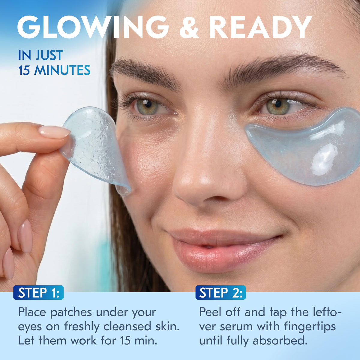 KINPUR opened pack revealing serum-soaked patches for intense hydration