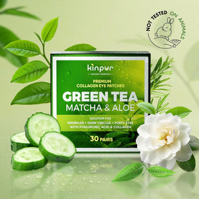 KINPUR patch applied under eye showing cooling depuffing effect
