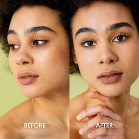 KINPUR serum on fingertip illustrating lightweight hydrating formula