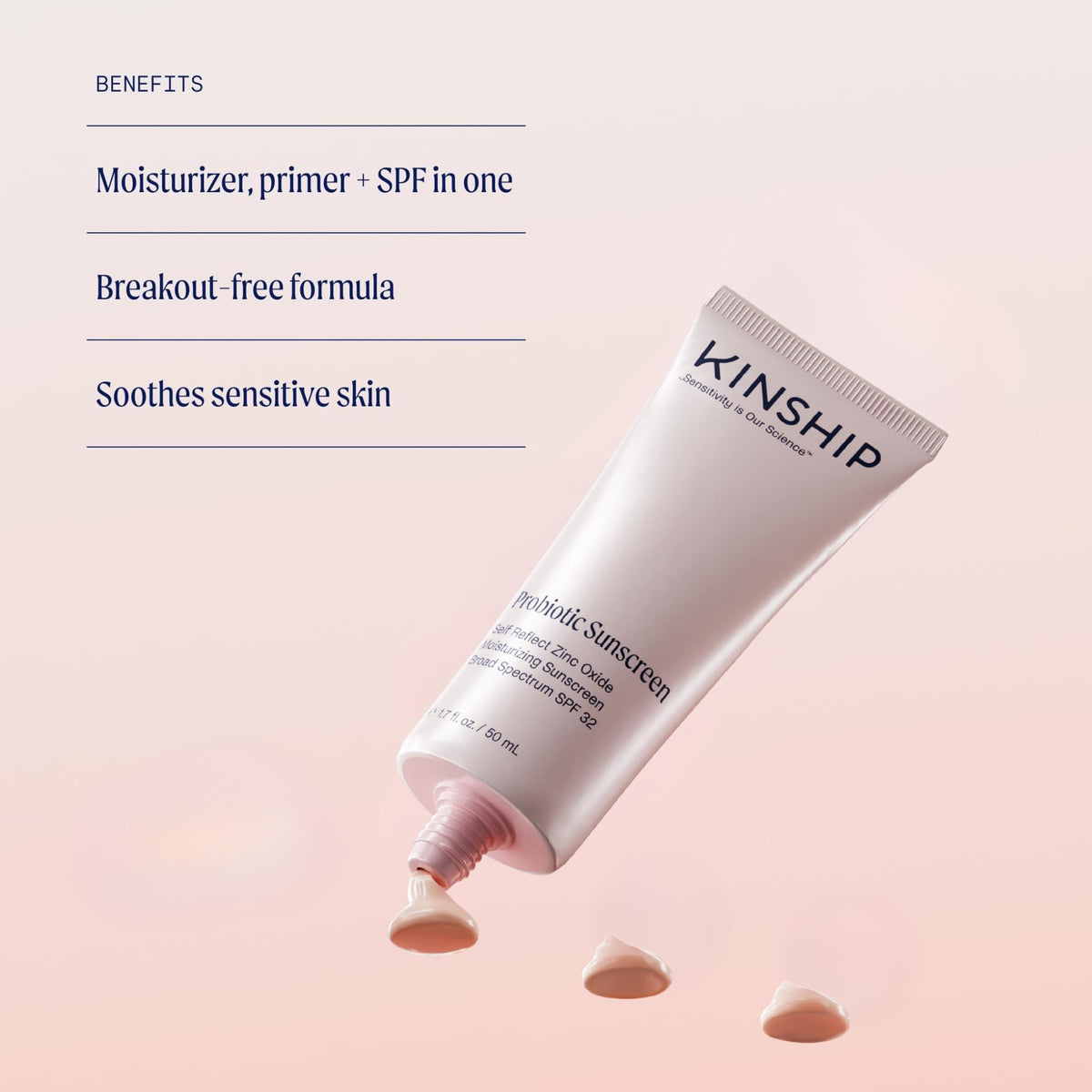 Kinship Self Reflect cream texture close-up demonstrating smooth hydration