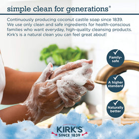 Kirk's soap in bathroom lifestyle scene promoting everyday use