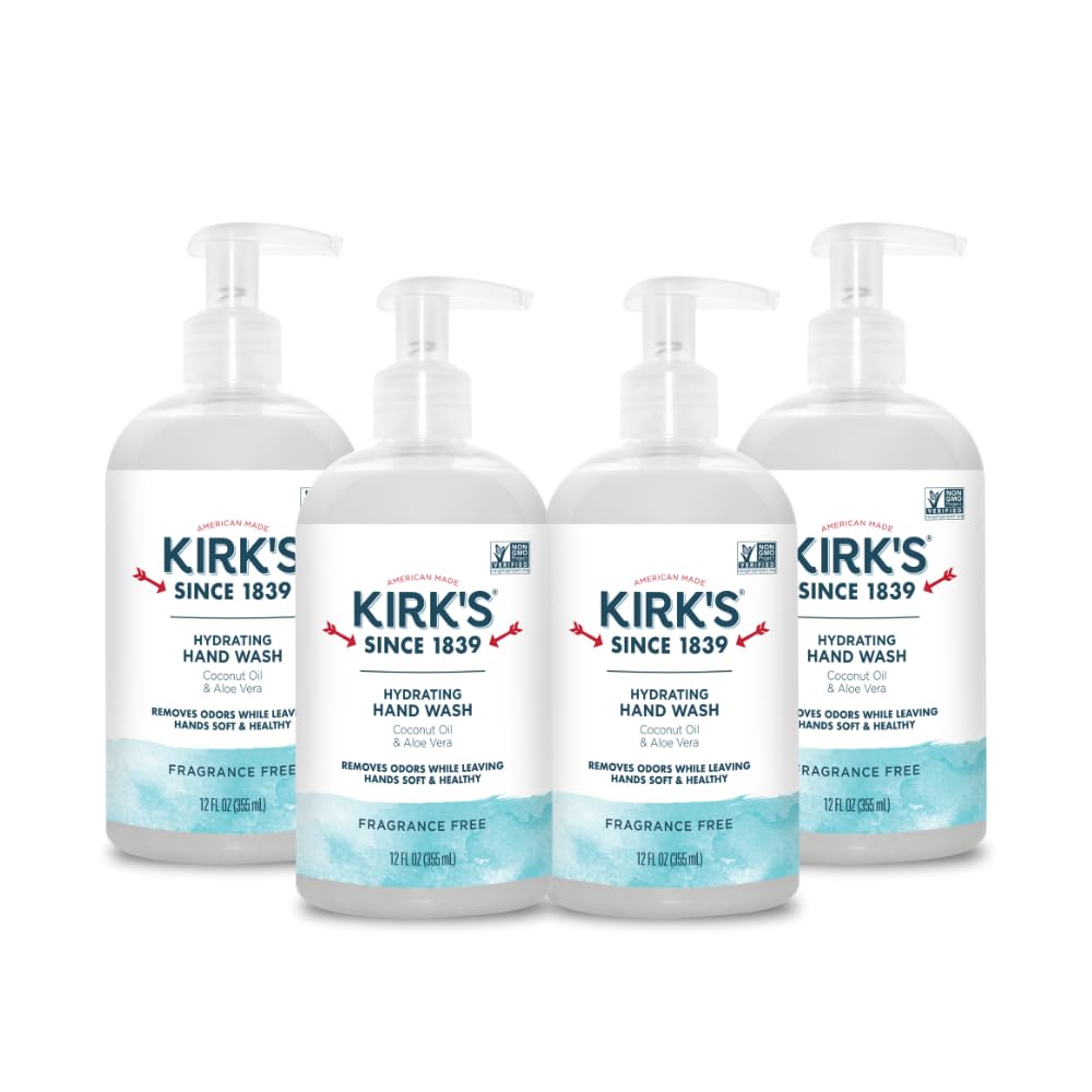 Kirk's front packaging 12oz pump showing product and brand benefits