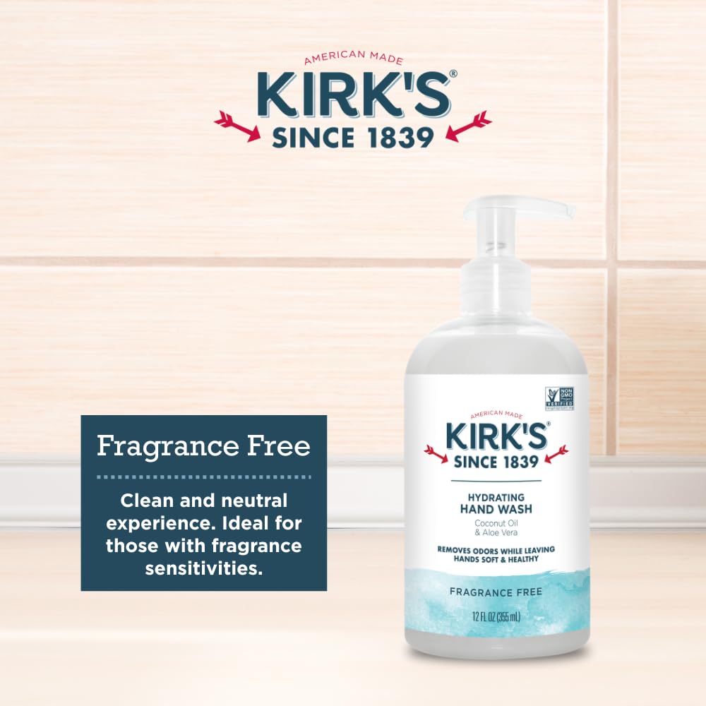 Kirk's scale comparison beside a hand showing 12 fl oz bottle size