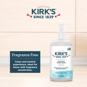 Kirk's scale comparison beside a hand showing 12 fl oz bottle size