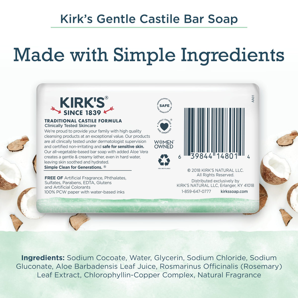 Kirk's single bar close-up highlighting smooth edges and clean appearance