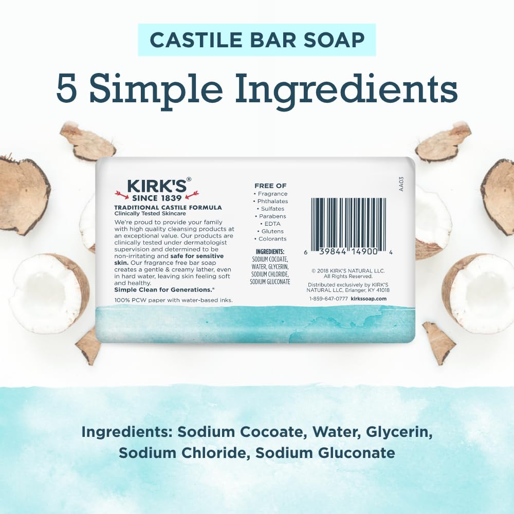 Kirk's travel bar packaging compact for packing and sensitive-skin convenience