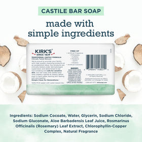 Kirk's close-up of soap texture showing smooth coconut-oil surface and gentle lather