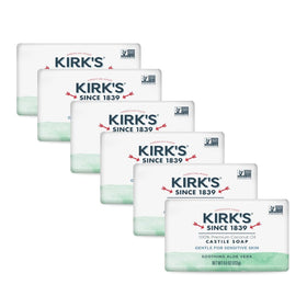 Kirk's front packaging showing aloe vera bar and clear branding for honest ingredients