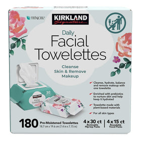 Lifestyle scene with Kirkland Signature towelettes on bathroom counter for quick everyday refresh
