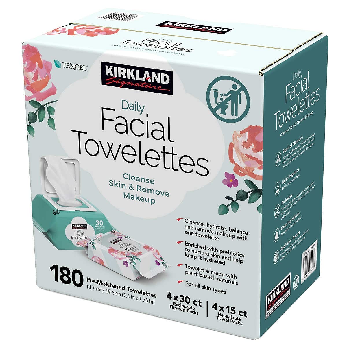 Kirkland Signature wipe close-up texture showing soft cloth and gentle cleansing surface