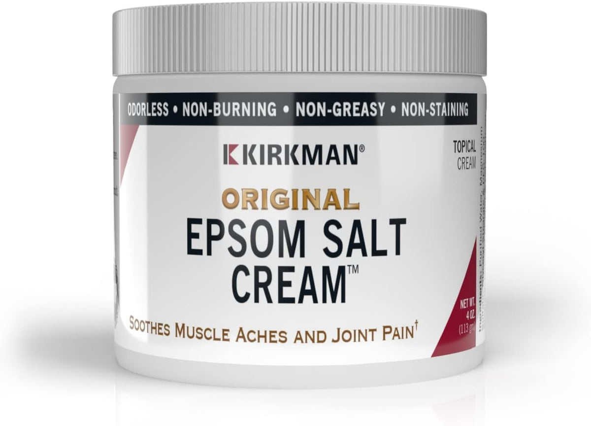 Kirkman front jar shot showing 4oz cream and clear labeling for easy identification