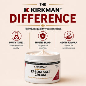 Kirkman jar on bathroom counter lifestyle image conveying daily routine ease