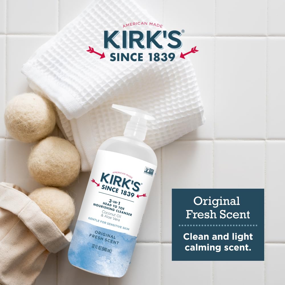 Kirk's aloe vera visual highlighting soothing, hydrating plant-based benefit
