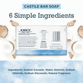 Kirk's close-up of bar texture highlighting smooth coconut-oil formulation benefits