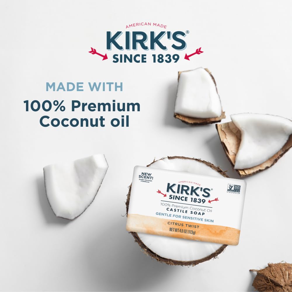 Kirk's soap in bathroom setting showing calm routine and mild scent