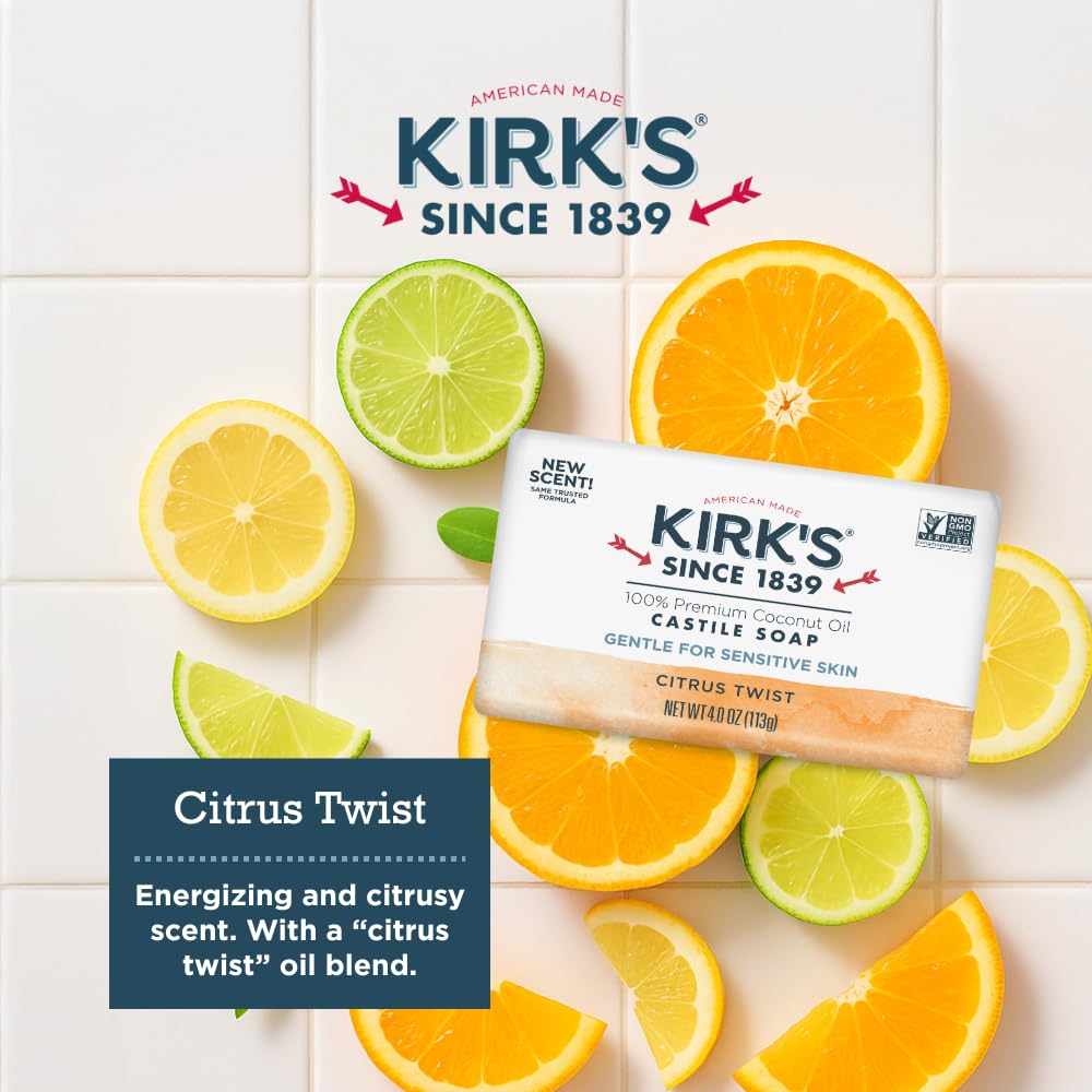 Kirk's ingredient label close-up showing coconut oil and clean formula
