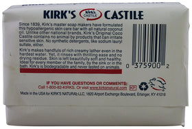 Kirk's castile soap lather in hand demonstrating gentle foaming and easy rinse
