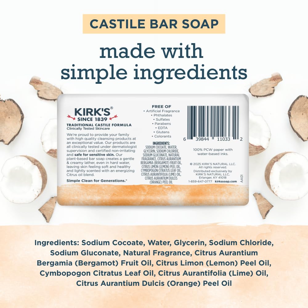 Kirk's close-up of soap texture highlighting creamy lather and gentle clean