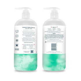Kirk's pump dispensing cleanser into hand demonstrating easy, mess‑free use