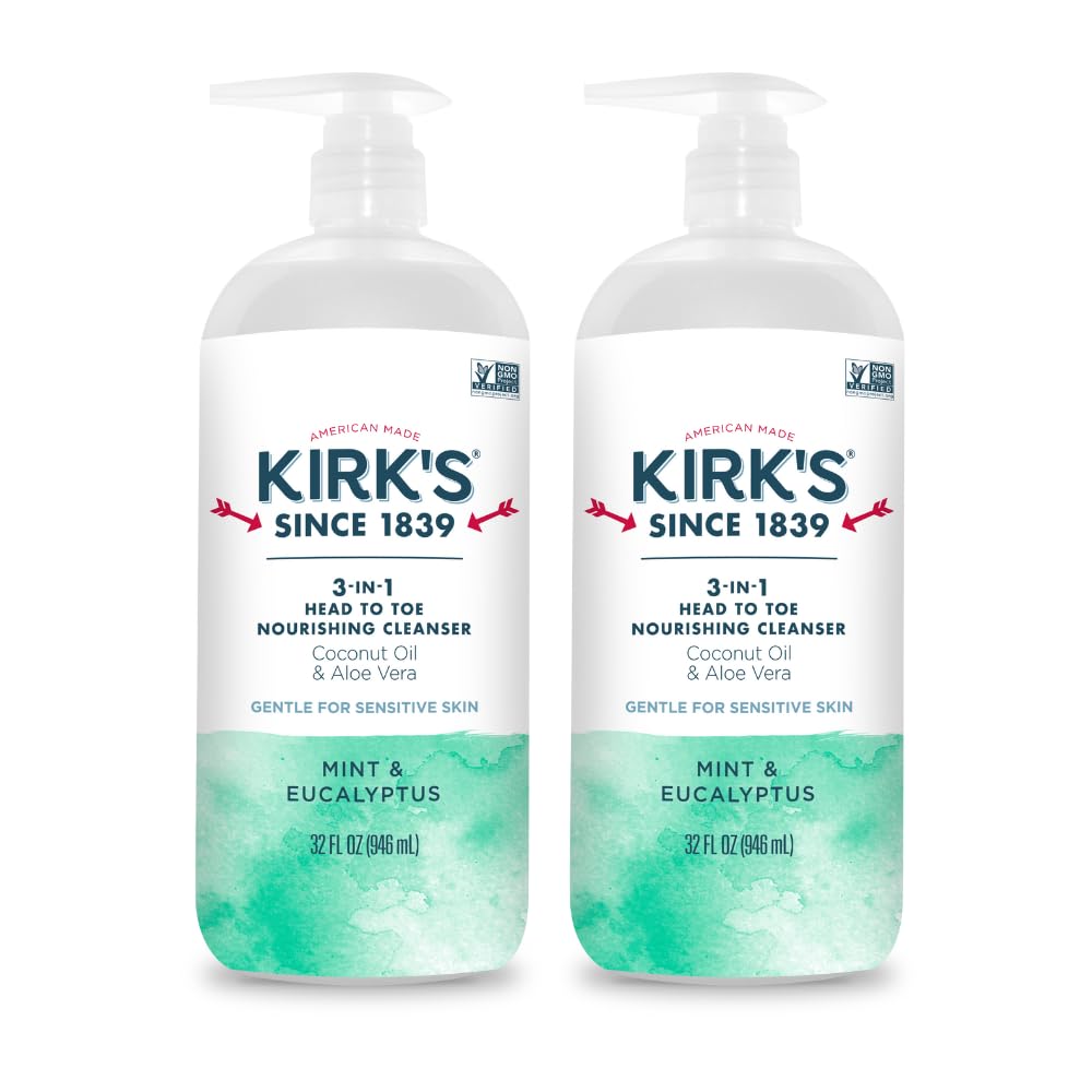 Kirk's front packaging 32oz pump showing label and benefits