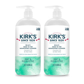 Kirk's front packaging 32oz pump showing label and benefits