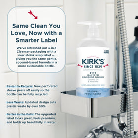 Kirk's in-shower foam demonstrating bubble bath and shampoo versatility