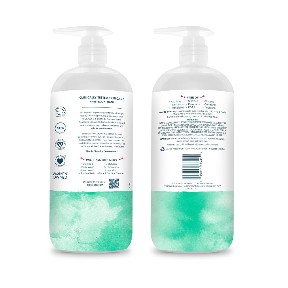 Kirk's coconut oil and aloe closeup highlighting natural nourishing ingredients