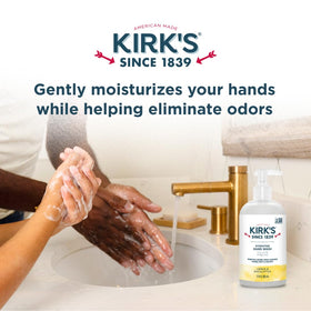 Kirk's coconut and aloe ingredients highlighted to show moisturizing and soothing benefits