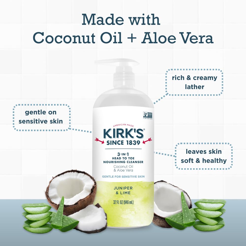 Close-up foam texture of Kirk's cleanser showing creamy coconut lather