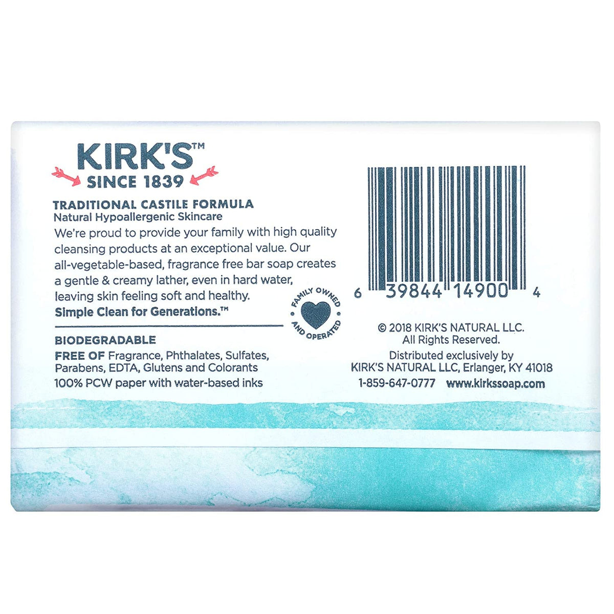 Kirk's bar used on fabric for spot-cleaning showing gentle stain lift benefit