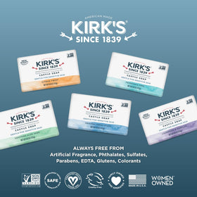 Kirk's bars arranged in a bathroom scene conveying everyday family-friendly use