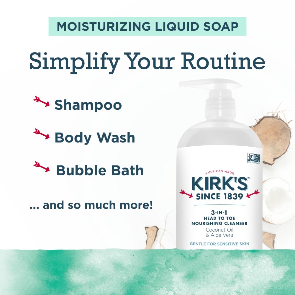 Kirk's rich creamy lather texture demonstrating moisturizing foam