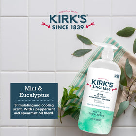 Kirk's bottle held in hand for scale showing large 32 oz size