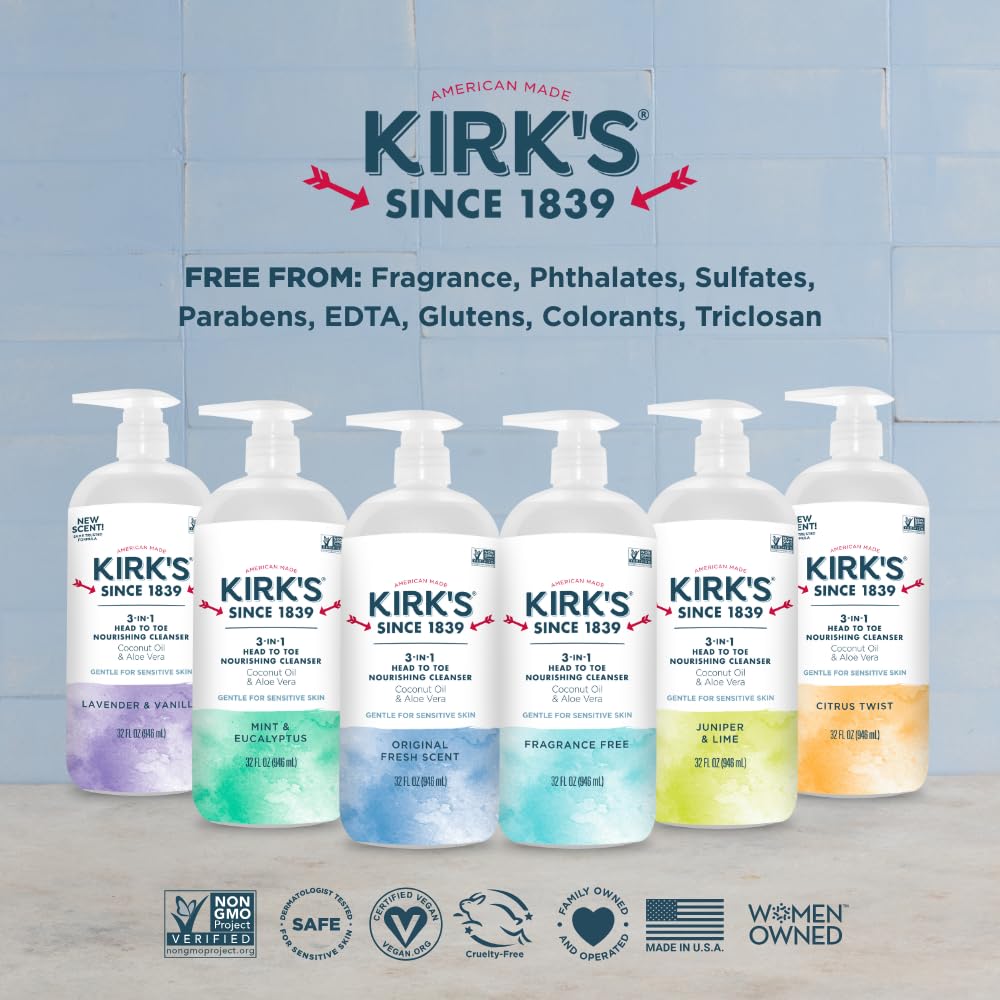 Kirk's bottle held in hand showing 32 oz scale for long-lasting use