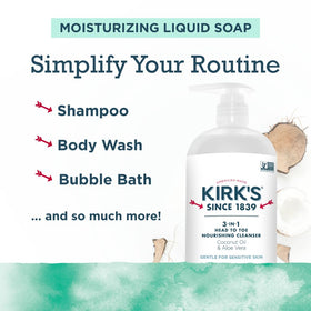 Kirk's creamy lather texture closeup showing rich foam and gentle cleansing