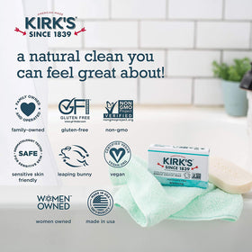 Kirk's travel-ready bar wrapped for convenience and leak-free packing benefit