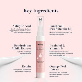 Kisinly ingredient label close-up showing salicylic acid and soothing agents