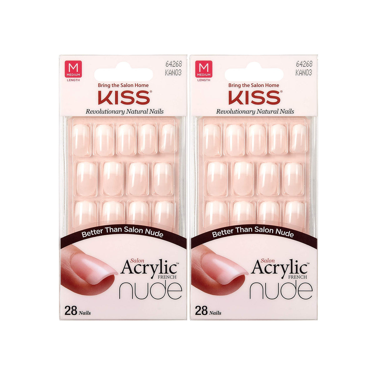 KISS front packaging showing 28-count pack and natural finish benefit