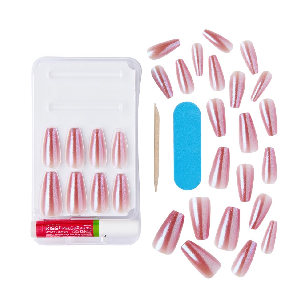 KISS coffin nails on hand to show long-length scale and elegant shape