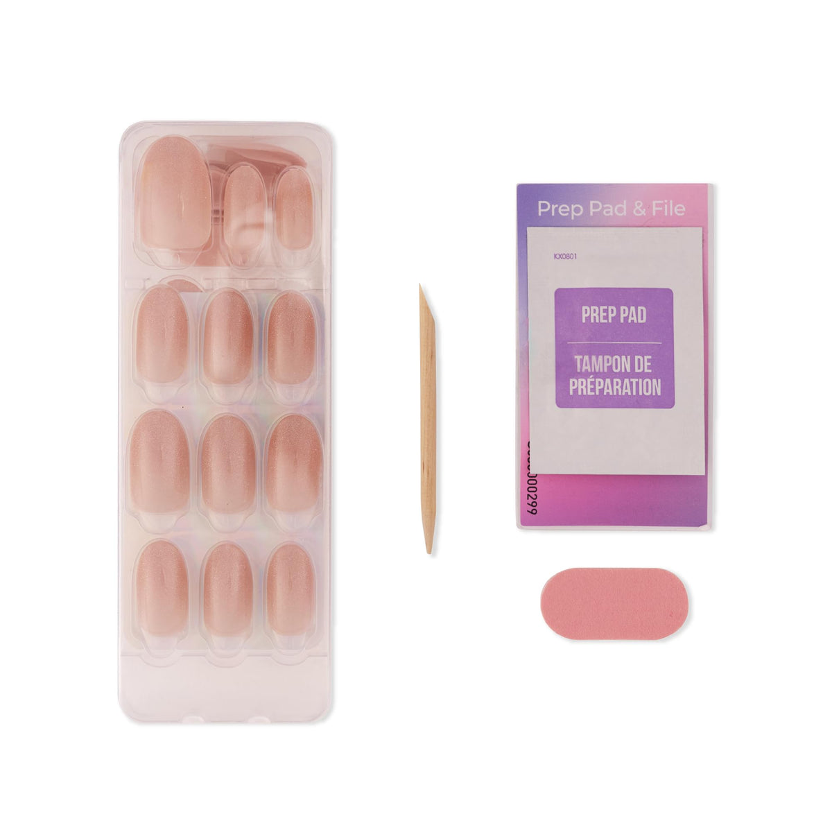 KISS hand applying a press-on nail showing fast, no-glue application benefit