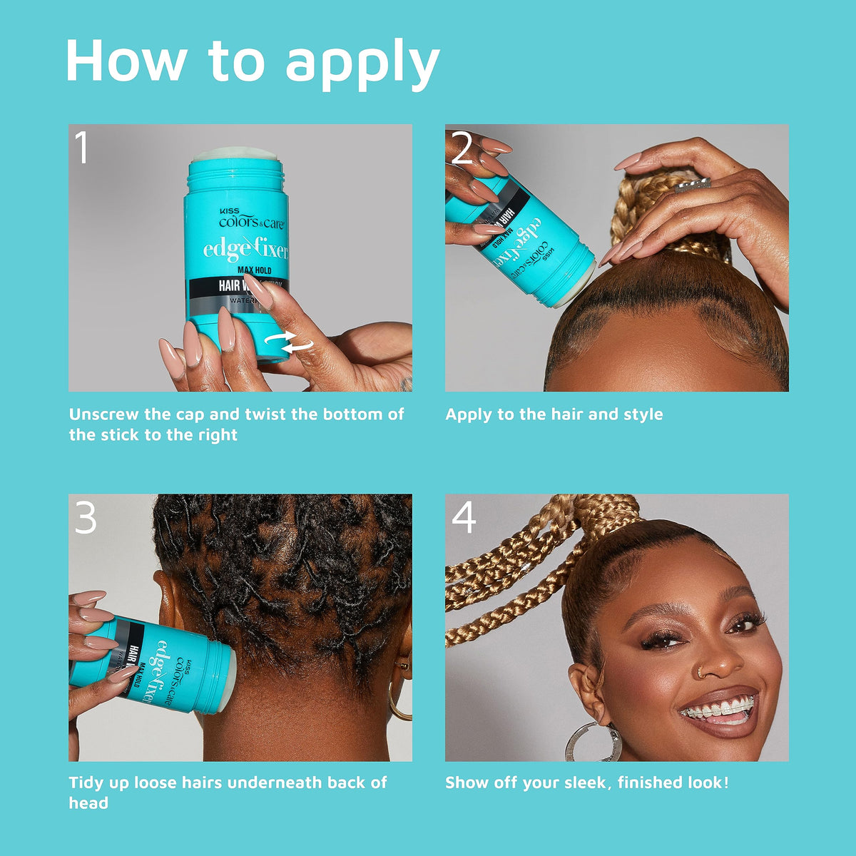 KISS Colors & Care open twist-up dispenser for mess-free application