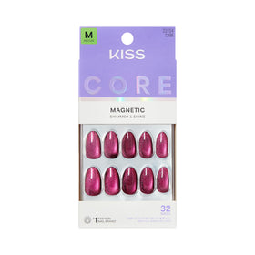 KISS core front packaging showing purple almond nails and included kit benefits
