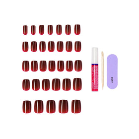 KISS included 2g glue mini file and manicure stick displayed for easy application
